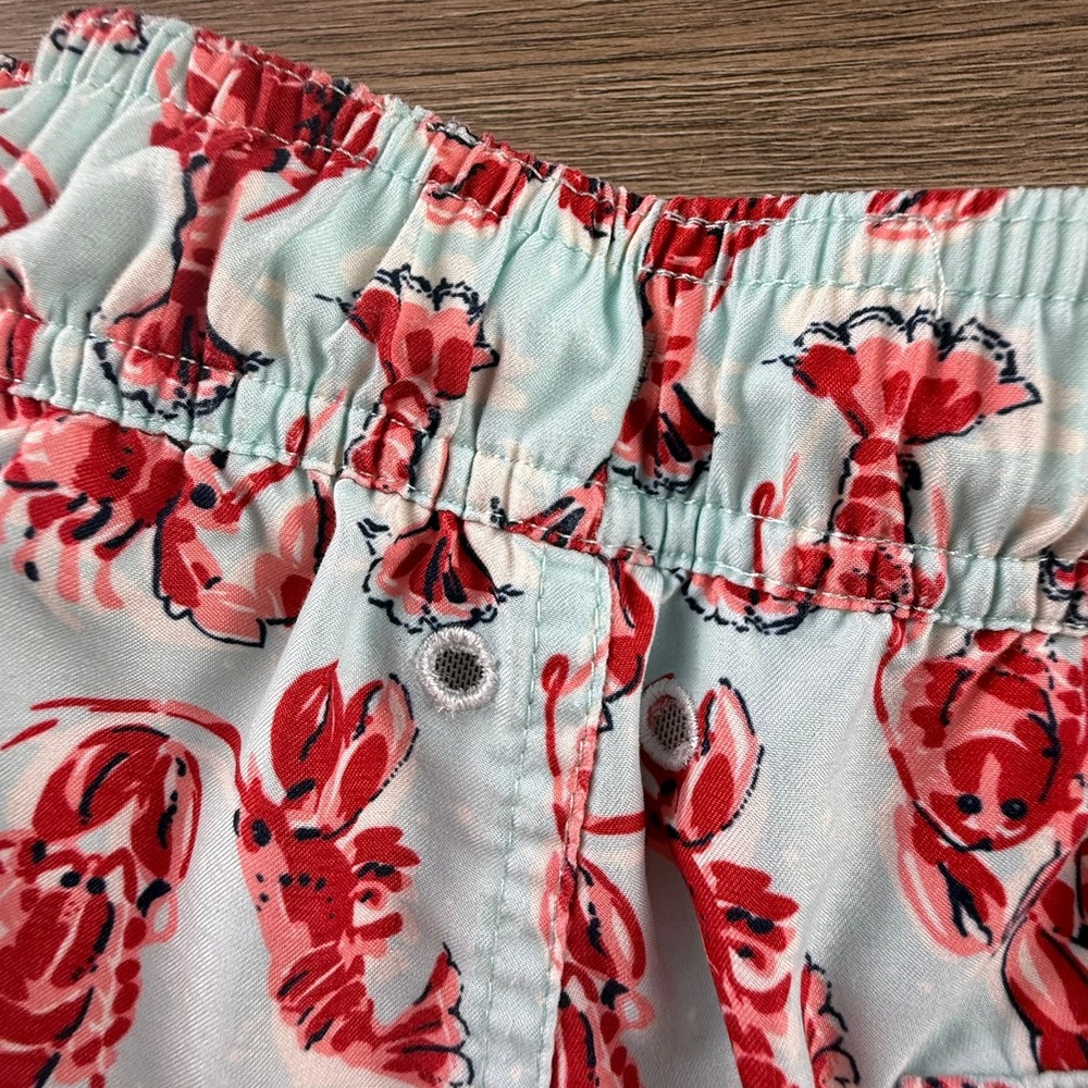 Brooks Brothers Boys Blue Lobster Print Swim Trunks Shorts Size 12 Preppy Summer - Picture 16 of 16